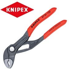 Image of Knipex Cobra Water Pump Pliers 125mm 5in Push Button Wrench PVC Grip 87 01 125