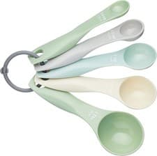Image of Colourworks Measuring Spoons Set of 5, Plastic, Dishwasher Safe, Stain Resistant