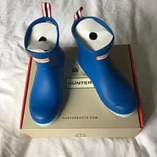 Image of Hunter Women's Original Play Short Rubber Waterproof Boots Size 3 UK Blue New