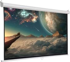 Image of Electric Motorised / Manual Pull-Down Projector Screen 60-100 inch Home Cinema