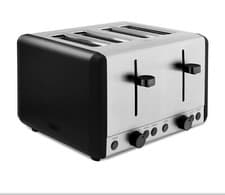 Image of Tower Sera 4 Slice 1800W 4 Slice Toaster in Black with Black Trim T20086BLK