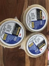 Image of 3x Scotch 355 Industrial Grade Packing Tape, Clear, 72mm x 50m, TEAR RESISTANT