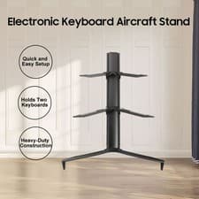 Image of 2 Tier Keyboard Stand-Portable Adjustable Height Aluminium Alloy Synth Stand