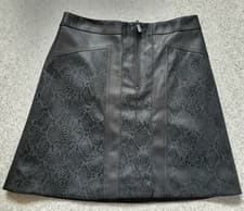 Image of Ladies Size 10 black Oasis Faux Leather Lined Skirt. BNWT. Cost £50. Snakeskin.