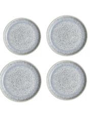 Image of Denby Halo Speckle Set of 4 Coupe Dinner Plates Brand New Made in England -26cm