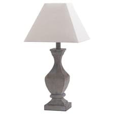 Image of Hill Interiors Incia Fluted Wooden Table Lamp (UK Plug)One Size Brown/White HI4