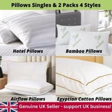 Image of Bed Pillows Hotel Bamboo Airflow Egyptian Luxury Quilted Memory Foam Orthopaedic