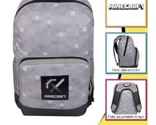 Image of Minecraft Boys Girls Kids School Backpack Bag Unisex Grey New RRP £25.95
