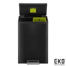 Image of EKO Ecocasa II Recycling Bin 20L+20L in Matte Black