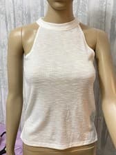 Image of VEST TOP WOMEN’S UK SIZE 4 SMALL WOMEN’S WHITE  RIB KNIT TOPSHOP PETITE BNWOT