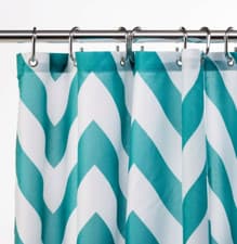 Image of Croydex Aqua Chevron Shower Curtain Water‑Resistant Anti‑Microbial Weighted Hem