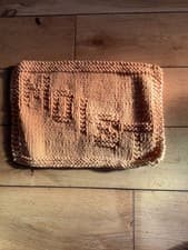 Image of Sweary Knitting “Moist” Organic Cotton Dishcloth In primrose yellow