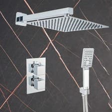 Image of Plumbsys Concealed Thermostatic Shower Set with Thermostatic Mixer, Chrome Showe