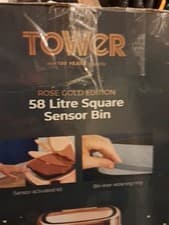 Image of Tower 58L Litre Square Sensor Bin - Black & Rose Gold (Faulty)