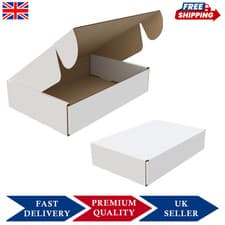 Image of 230x150x50MM CARDBOARD SINGLE WALL SHIPPING MAILING POSTAL BOXES WHITE UK SELLER