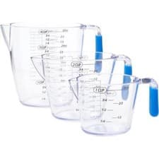 Image of COLOURWORKS 3 PIECE BLUE ACRYLIC MEASURING JUG SET