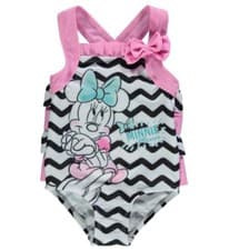 Image of DISNEY BABY GIRL MINNIE MOUSE FRILLY BACK SWIMSUIT SWIMMING COSTUME SWIMWEAR