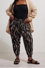 Image of YOURS Black tie dye harem style joggers size uk 20