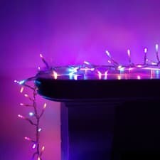 Image of 960 LED 12m Premier Cluster OutdoorChristmas Lights Timer Clear Cable in Rainbow