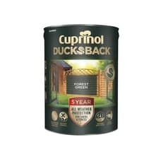 Image of Cuprinol Ducksback 5 Year Waterproof for Sheds & Fences Forest Green 5 litre CU