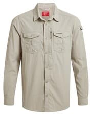 Image of Craghoppers Shirt Mens M NosiLiFe Adventure III Parchment Grey Long Sleeve