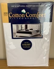 Image of Plain Fitted Sheet | 100% Egyptian Cotton | 400 Thread Count. White.
