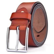Image of Mens Genuine Leather Belt Belts Real New Buckle For Trouser Jeans Black Brown