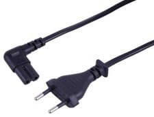 Image of Euro to IEC C7 Extension Lead, Right Angled, 3m, 2.5A, 250V, Black - PELB1174