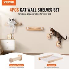 Image of Wall Mounted Cat Shelves, Cat Wall Shelves And Perches With Jumping Posts & Hamm