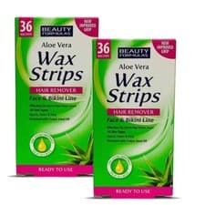 Image of 72  X Aloe Vera Wax Strips Hair Remover Face & Bikini Line UNISEX