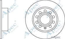 Image of 2X APEC DSK2221 REAR BRAKE DISCS FOR AUDI SEAT SKODA VW 1K0615601AB 1K0615601K