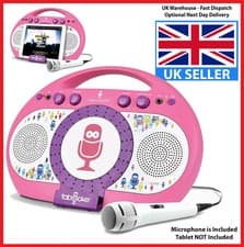 Image of Singing Machine iSM398PP Bluetooth Kids Karaoke Machine, Girls, Pink/Purple, UK