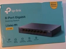 Image of TP-Link LS108G 8-port Gigabit Desktop Switch NEW SEALED Plug and Play Ethernet