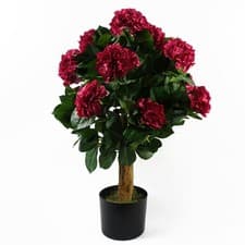 Image of 75cm Artificial Pink Bush Hydrangea Plant Potted
