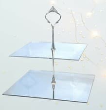 Image of Two Tier Square Cake / High Tea Stands -Two Sizes & many colour choices.