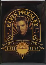 Image of Magnet Elvis Presley 1950s Rock n Roll Music Icon Sun Records Memphis Retro 3.5"