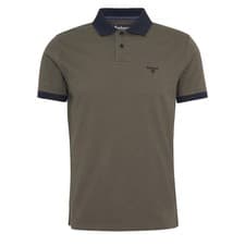 Image of Barbour Lynmouth Tipped Tailored Fit Polo Shirt Uniform Green