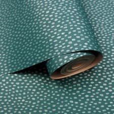 Image of Holden Decor Pinto Dots Teal/Silver Metallic Wallpaper 36143
