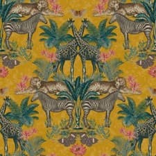 Image of Grandeco Life Animal Kingdom Ochre Wallpaper A49301 - Tropical Zebra Leopard