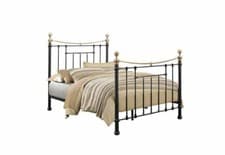 Image of Birlea Bronte Black and Cream Metal Bed Frame 4FT6 Double and 5FT King Size