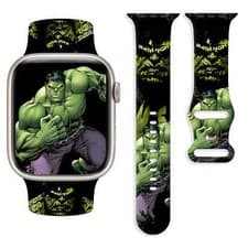 Image of Marvel Hulk Printed Strap for Apple Watch Silicone Sport Replaceable Bracelet