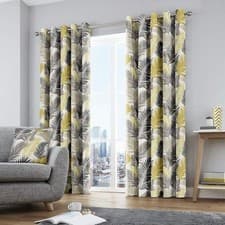 Image of Fusion - Tropical - 100% Cotton Pair of Eyelet Curtains - 66" Width x 90" Drop 