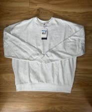 Image of Nike French Terry Oversized Crew Sweatshirt Jumper UK M Grey HJ1819 051