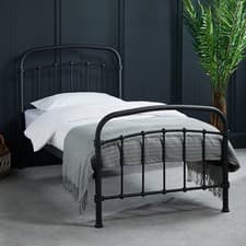Image of 3ft Halston SingleSize Black Metal BedFrame-113x101x200 cm Free Delivery
