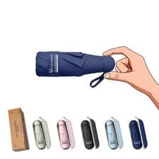 Image of Travel Essentials Mini Umbrella for Purse With Case Small Compact UV Sun Prot...