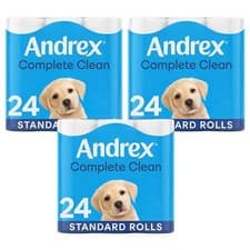 Image of Andrex Toilet Rolls x72 Complete Clean Fragrance-Free 2 Ply Toilet Paper
