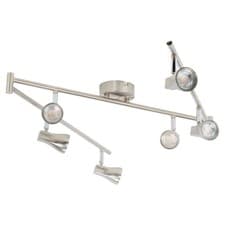 Image of EGLO 6 Arm 6LED Ceiling Modern Light Fixture Satin Nickel Fitting Bulbs Included