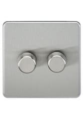 Image of Knightsbridge 10-200W(5-150W) 2G 2-WAY TRAILING EDGE DIMMER SATIN(Brush) CHROME