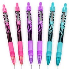 Image of Zebra Z-Grip Smooth Ballpoint Pen Funky Flame Barrel Blue/Pink/Violet 6 Pack