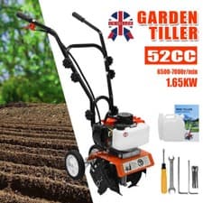 Image of 52CC Heavy Duty Petrol Rotovator Tiller Cultivator Rotavator Garden Soil 2Stroke